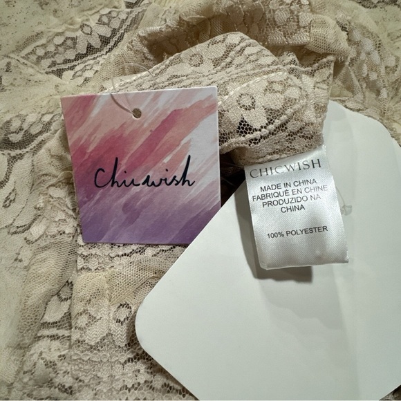Chicwish Sheer Lace Ruffle Top - NWT | Fits Like Size Large - Picture 6 of 6